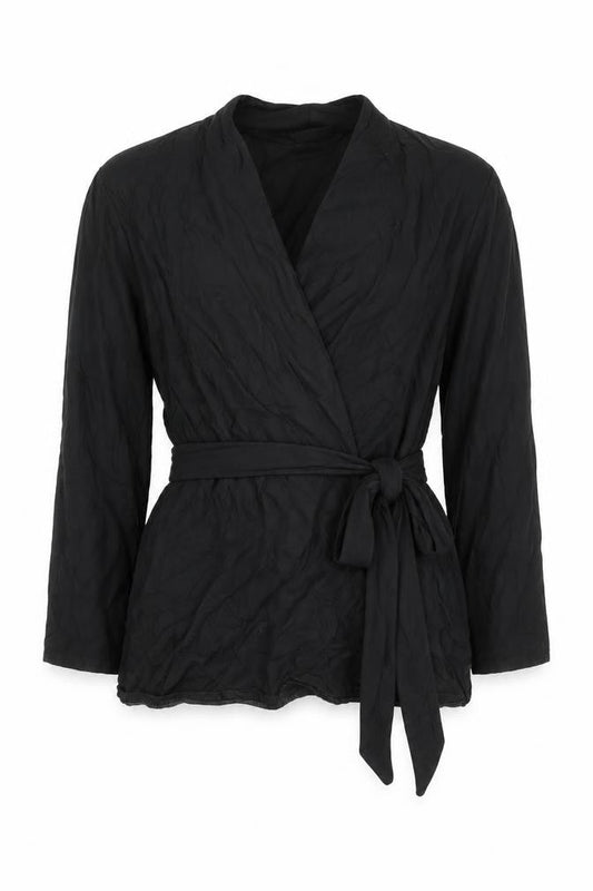 Womens UK Size 12 NEXT Black Wrap Blouse