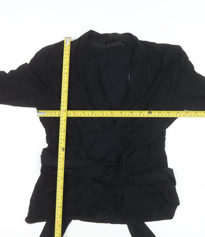Womens UK Size 12 NEXT Black Wrap Blouse