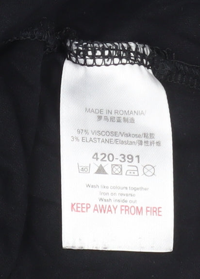 Womens UK Size 12 NEXT Black Wrap Blouse