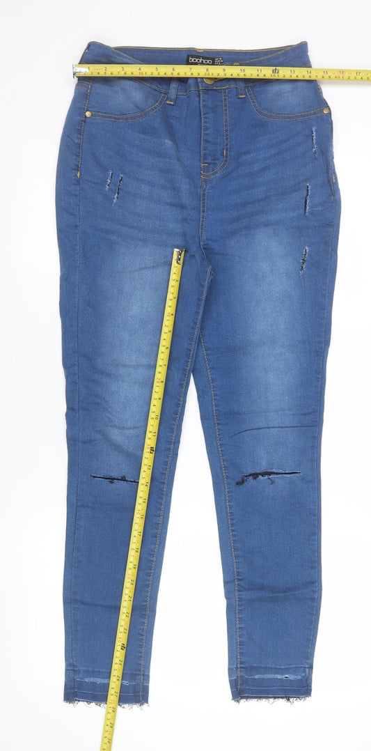 Womens UK Size 10 Boohoo Slim Fit Skinny Blue Jeans