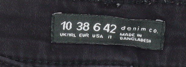 Womens UK Size 10 denim co. Slim Fit Skinny Black Jeans