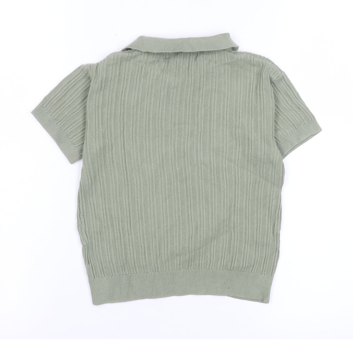 Womens UK Size 2-4 H&M Green Basic Polo
