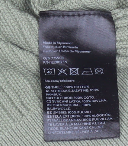 Womens UK Size 2-4 H&M Green Basic Polo