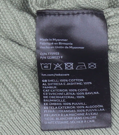 Womens UK Size 2-4 H&M Green Basic Polo