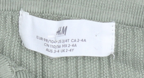 Womens UK Size 2-4 H&M Green Basic Polo