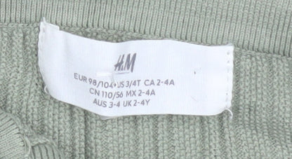 Womens UK Size 2-4 H&M Green Basic Polo