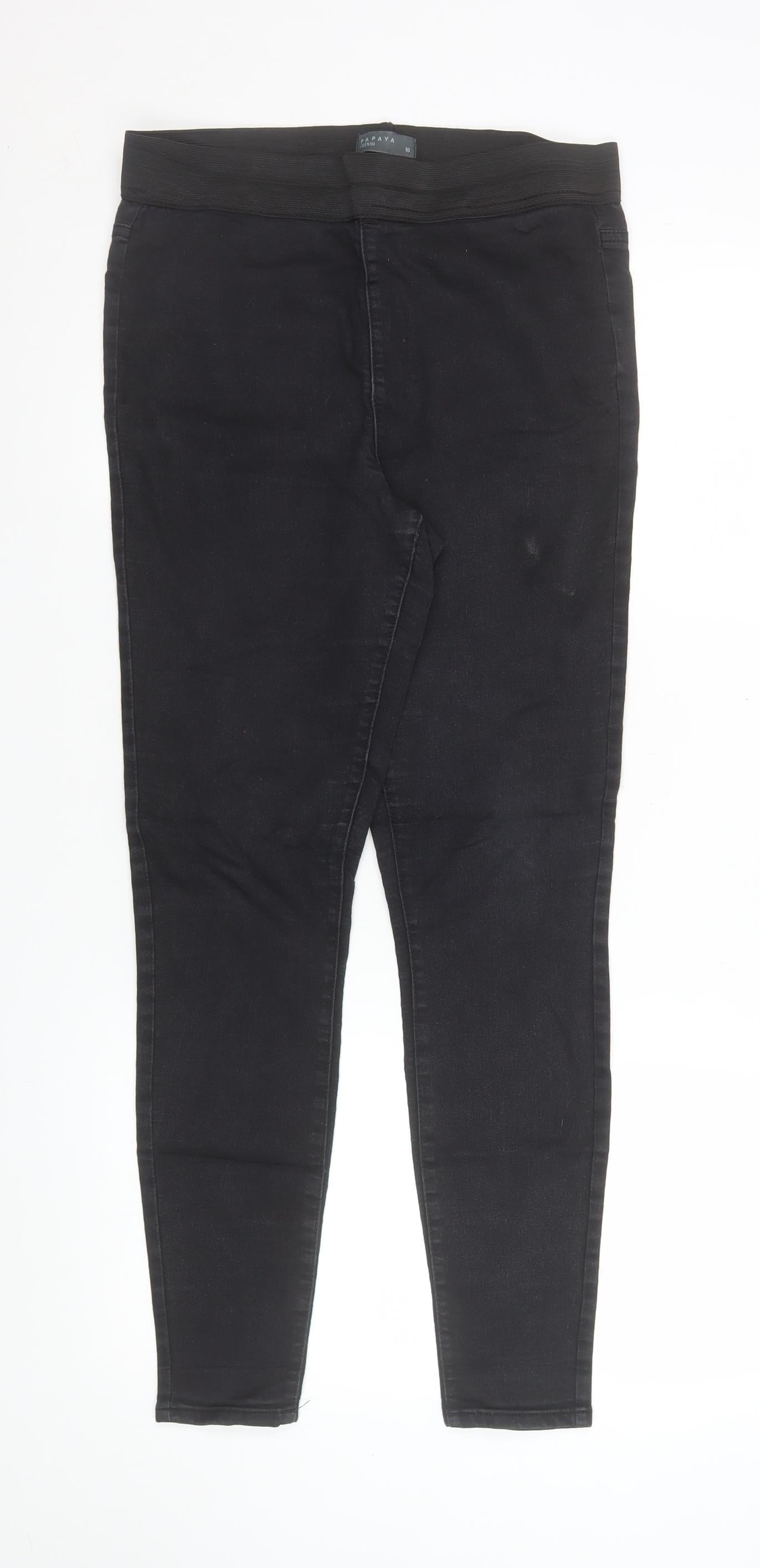 Womens UK Size 10 Papaya Slim Fit Jegging Black Jeans
