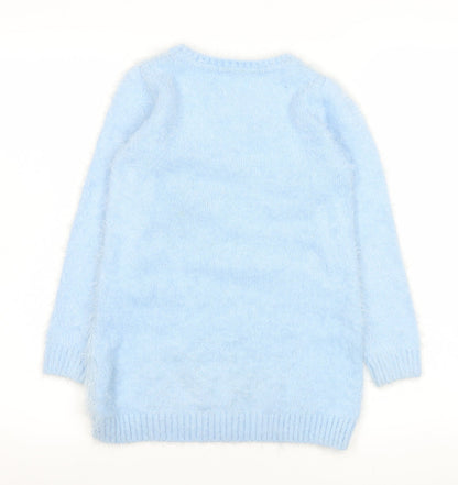 Girls UK Size 7 Years Dunnes Stores Blue Pullover Jumper