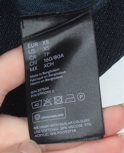 Womens UK Size XS H&M Black Pullover Jumper