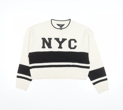 Girls UK Size 10-11 Years New Look Ivory Pullover Jumper