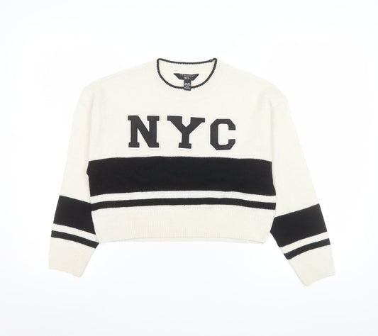 Girls UK Size 10-11 Years New Look Ivory Pullover Jumper