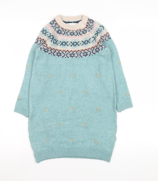 Girls UK Size 4-5 Years Marks and Spencer Green Pullover Jumper