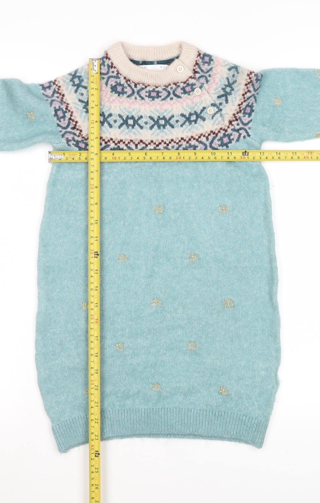 Girls UK Size 4-5 Years Marks and Spencer Green Pullover Jumper