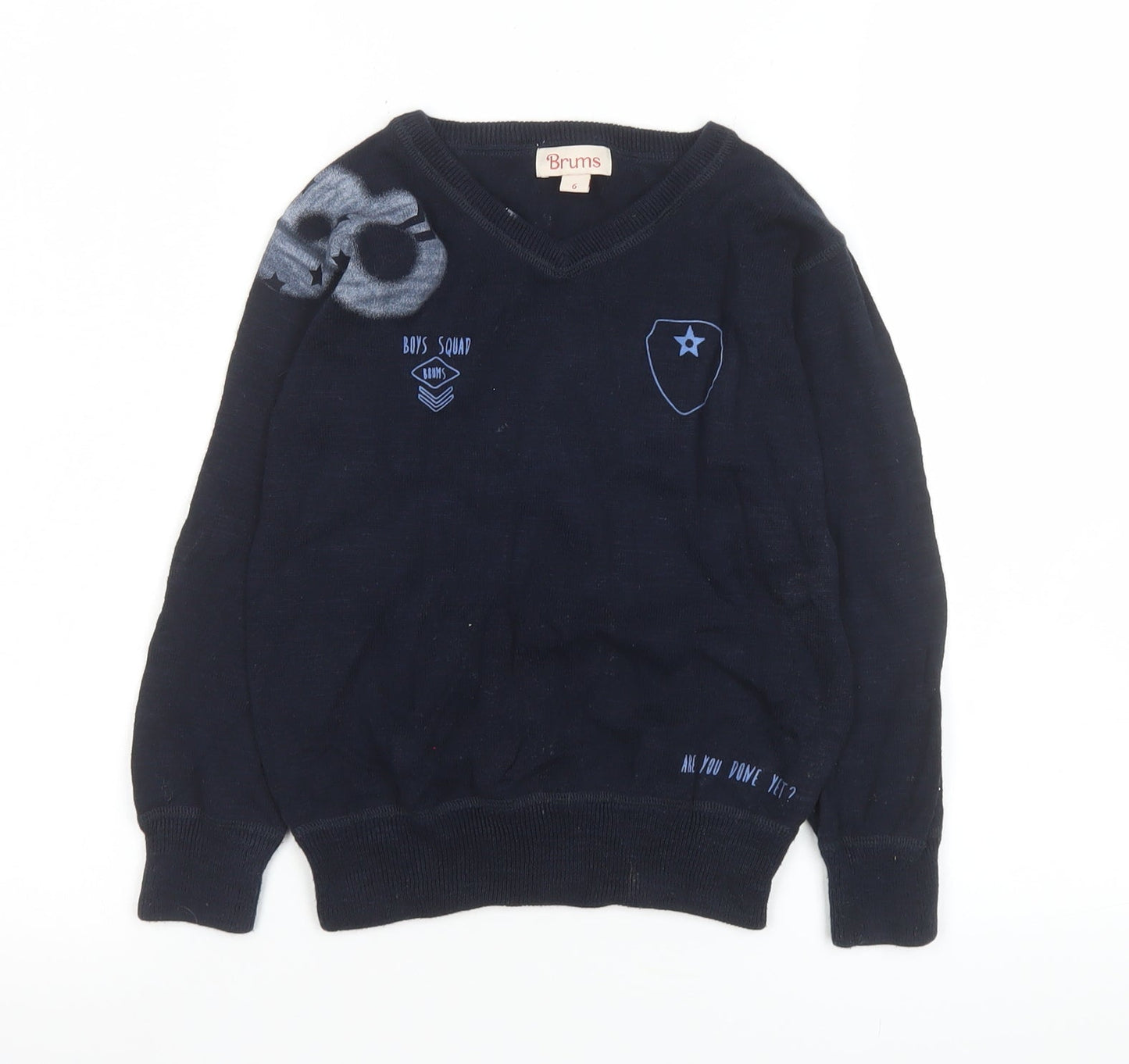 Boys UK Size 6 Years Brums Blue Pullover Jumper