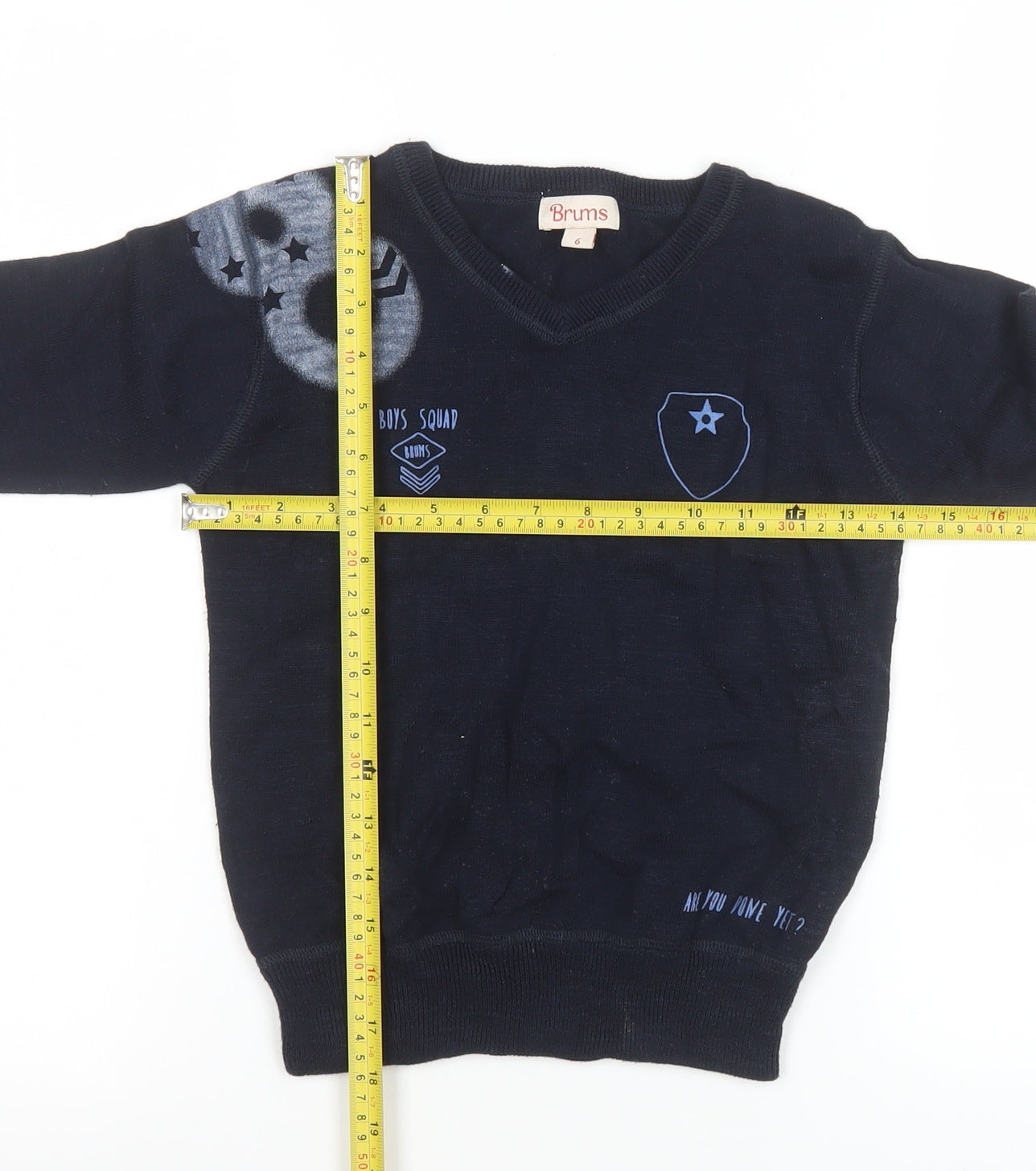 Boys UK Size 6 Years Brums Blue Pullover Jumper