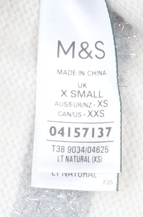 Womens UK Size XS Marks and Spencer Ivory Pullover Jumper