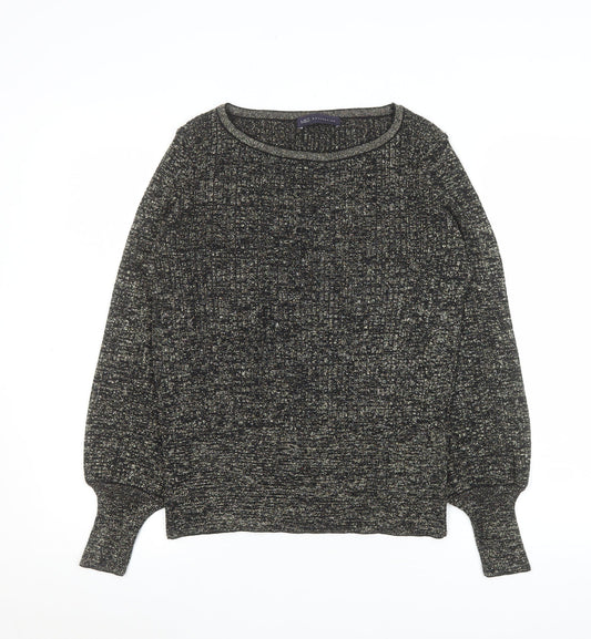 Marks and Spencer Womens Black Metallic Knit Medium Pullover Jumper