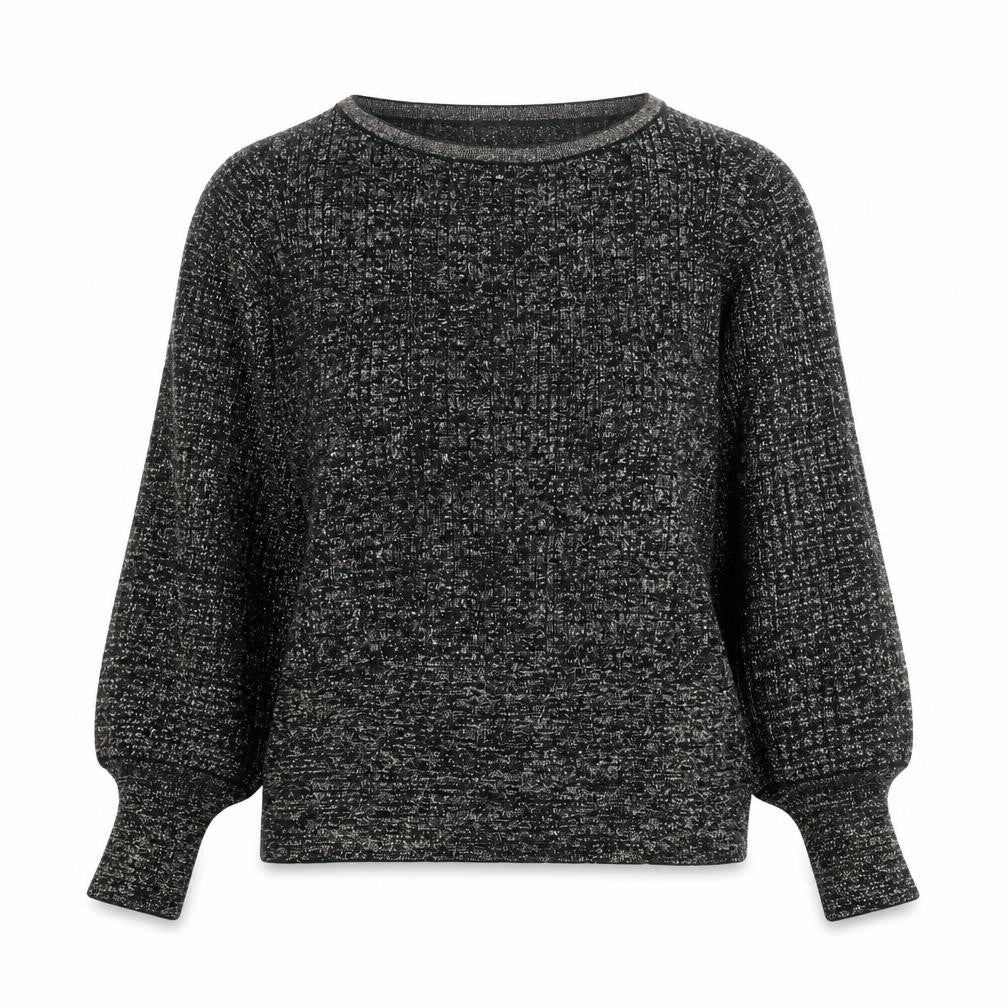 Marks and Spencer Womens Black Metallic Knit Medium Pullover Jumper