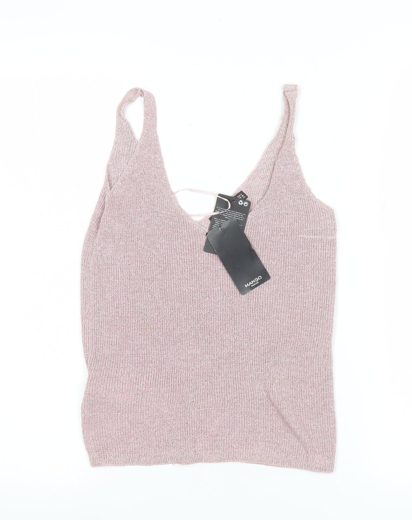 Mango Women Pink Knit Camisole Tank Top Size 8