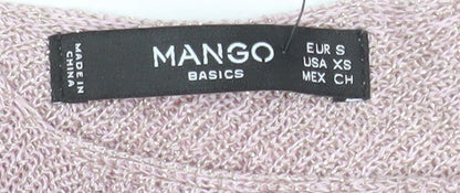Mango Women Pink Knit Camisole Tank Top Size 8