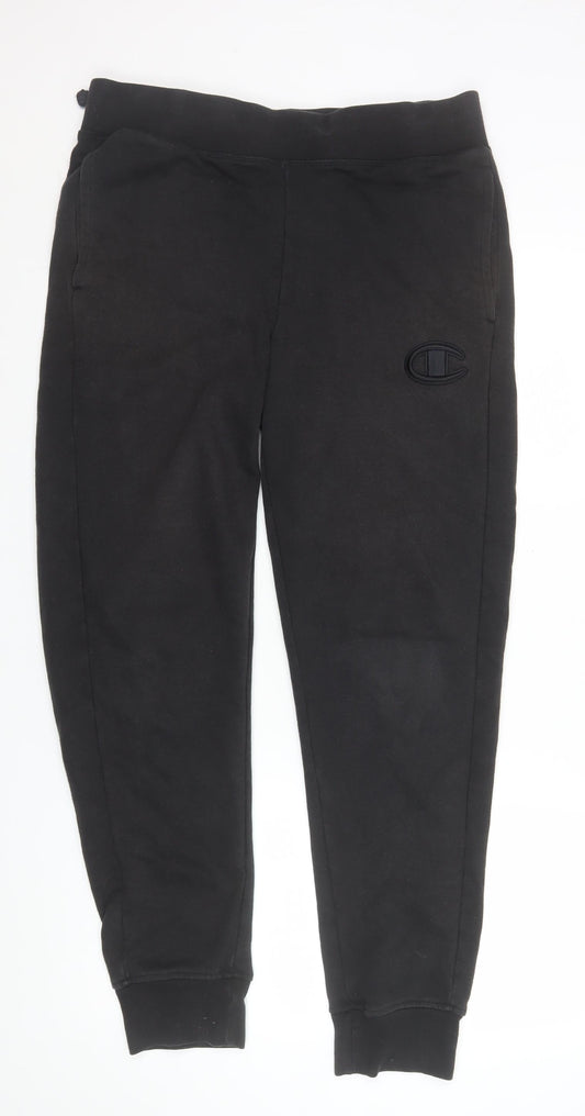 Mens UK Size M Champion Regular Fit Jogger Black Trousers