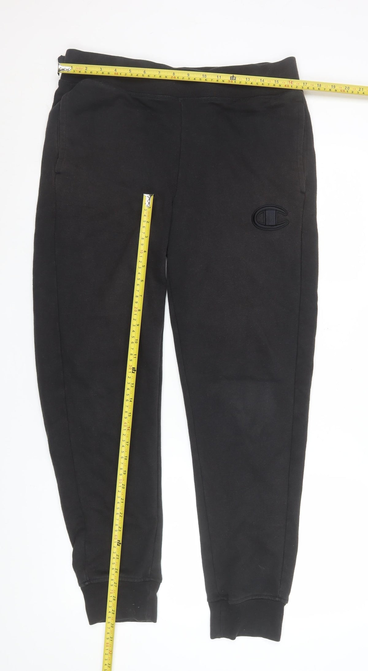 Mens UK Size M Champion Regular Fit Jogger Black Trousers