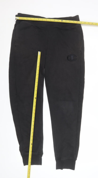 Mens UK Size M Champion Regular Fit Jogger Black Trousers