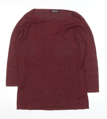 Womens UK Size 10-12 Berkertex Red Basic Blouse
