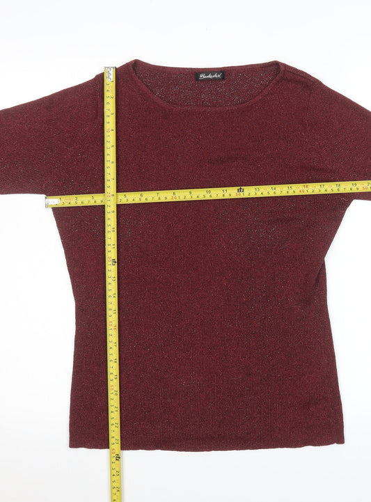 Womens UK Size 10-12 Berkertex Red Basic Blouse