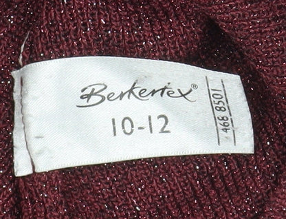Womens UK Size 10-12 Berkertex Red Basic Blouse