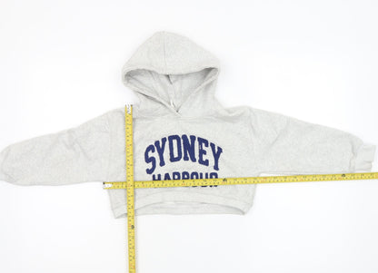 Girls UK Size 8-9 Years Zara Grey Pullover Hoodie