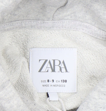 Girls UK Size 8-9 Years Zara Grey Pullover Hoodie