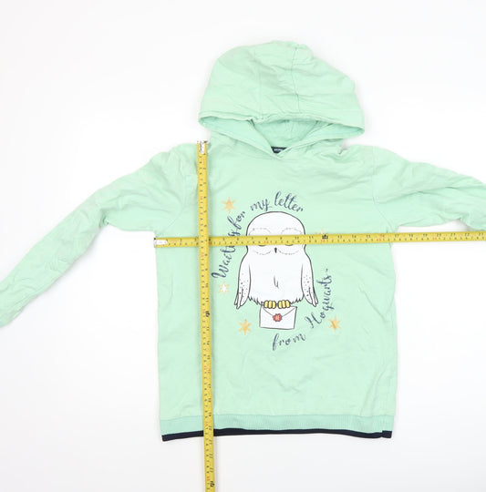 Girls UK Size 12-13 Years Harry Potter Green Pullover Hoodie
