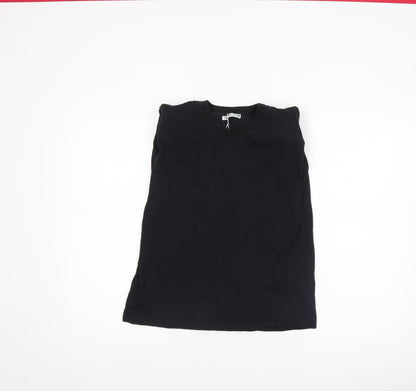 Womens UK Size S Zara Black Basic T-Shirt