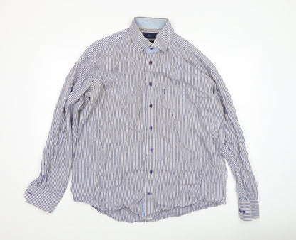 Mens UK Collar Size XL André Smart Blue  Dress Shirt