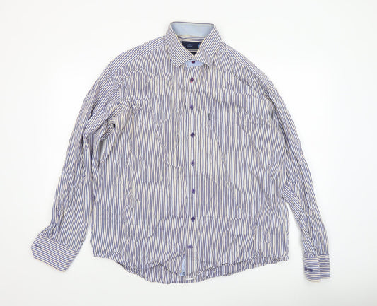 Mens UK Collar Size XL André Smart Blue  Dress Shirt