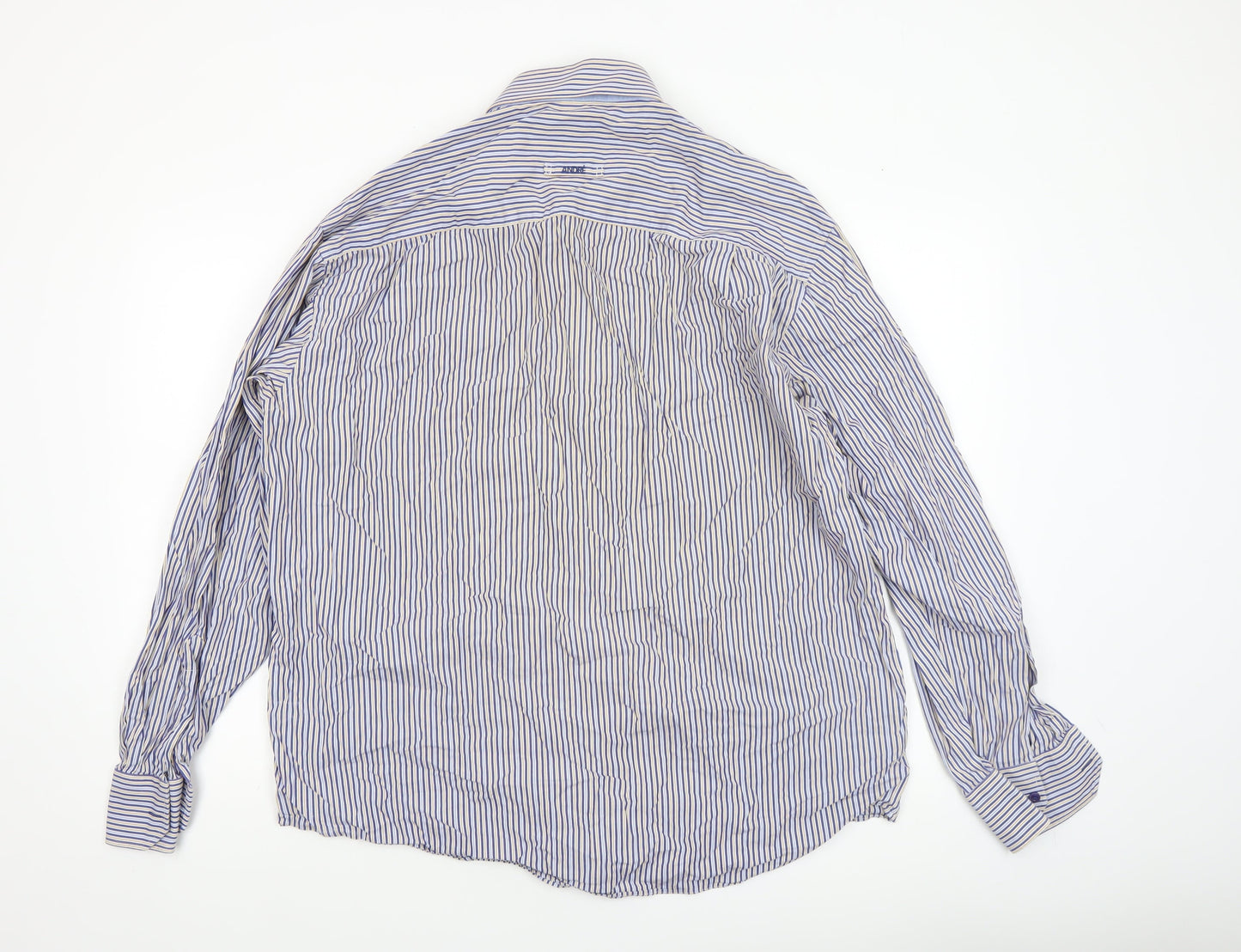 Mens UK Collar Size XL André Smart Blue  Dress Shirt