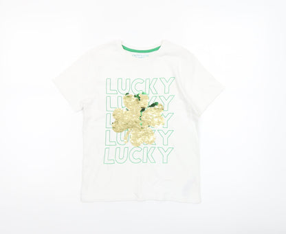 Girls UK Size 7-8 Years Primark White Basic T-Shirt