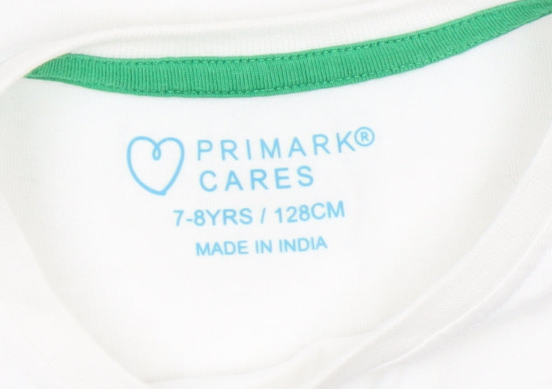 Girls UK Size 7-8 Years Primark White Basic T-Shirt