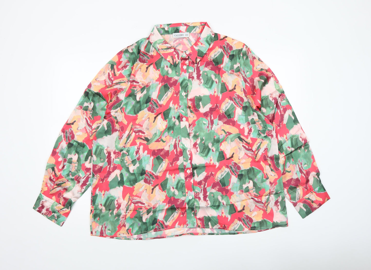 Womens UK Size 20 Gallery Multicoloured Basic Button-Up