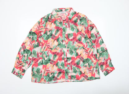 Womens UK Size 20 Gallery Multicoloured Basic Button-Up
