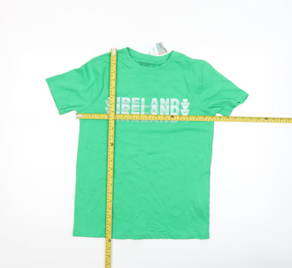 Boys UK Size 10-11 Years Primark Green Basic T-Shirt