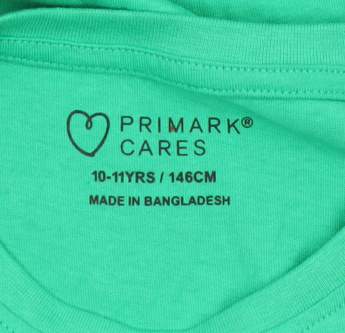 Boys UK Size 10-11 Years Primark Green Basic T-Shirt