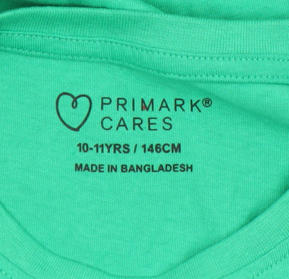 Boys UK Size 10-11 Years Primark Green Basic T-Shirt