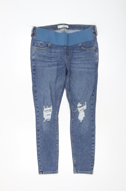 Topshop Womens Blue Jamie Maternity Skinny Jeans Size 10 L30