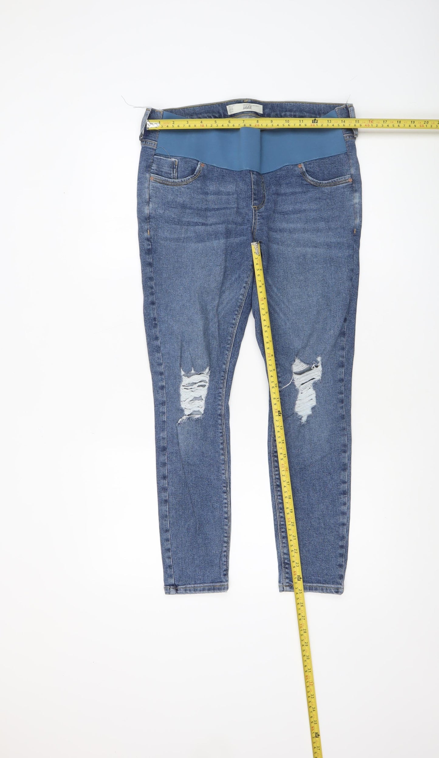 Topshop Womens Blue Jamie Maternity Skinny Jeans Size 10 L30