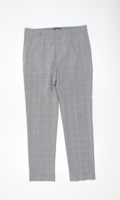Mens UK Size M H&M Slim Fit Dress Pants Grey Trousers