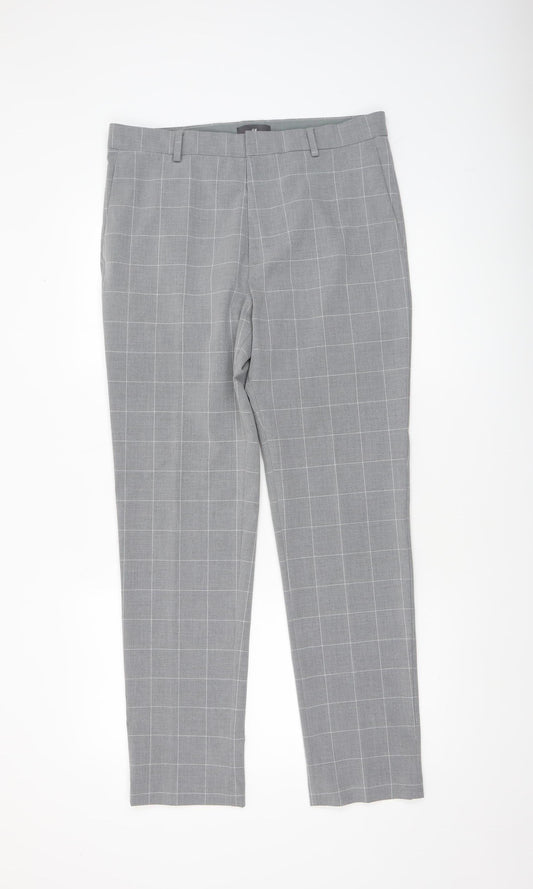Mens UK Size M H&M Slim Fit Dress Pants Grey Trousers