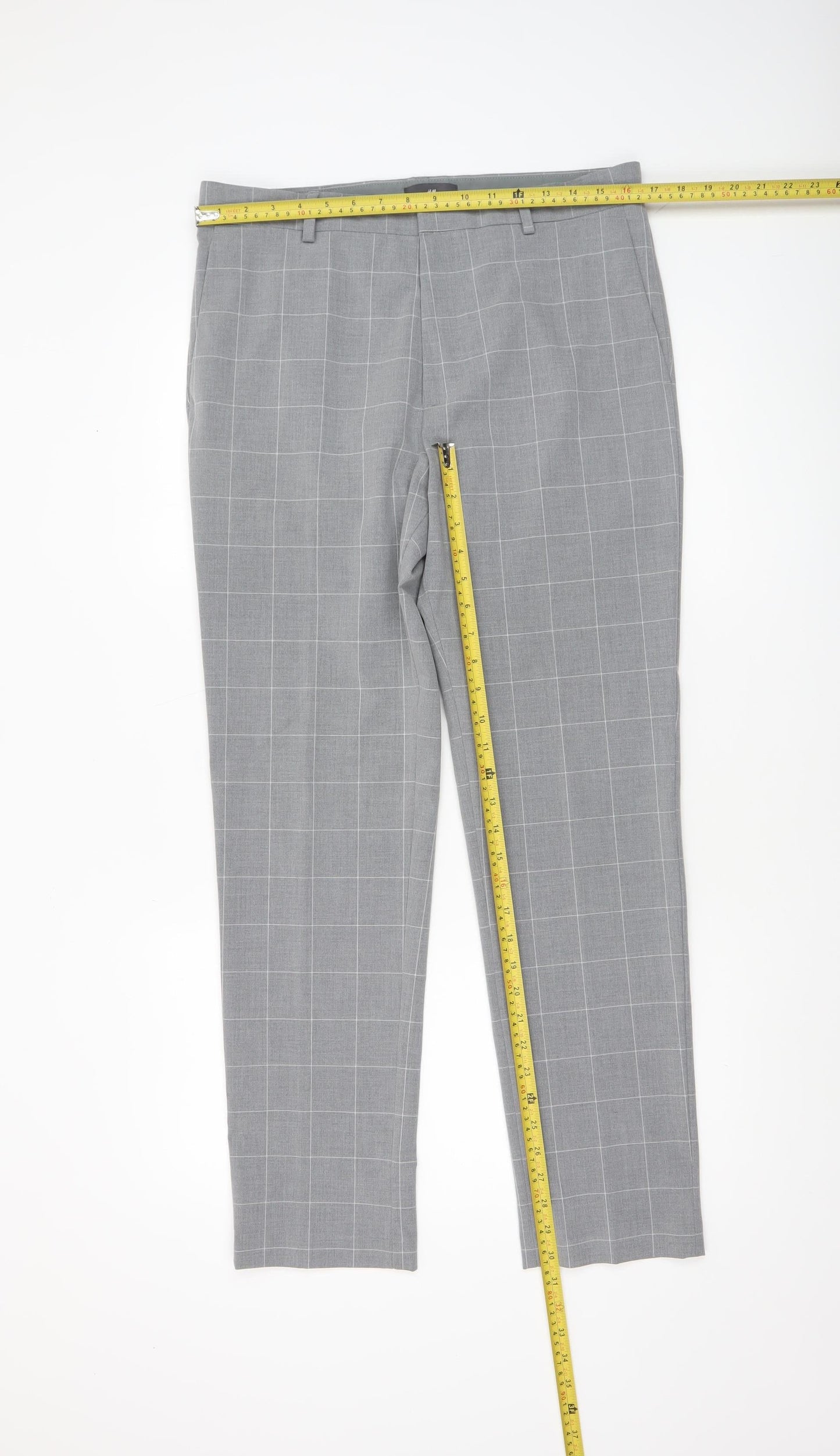 Mens UK Size M H&M Slim Fit Dress Pants Grey Trousers