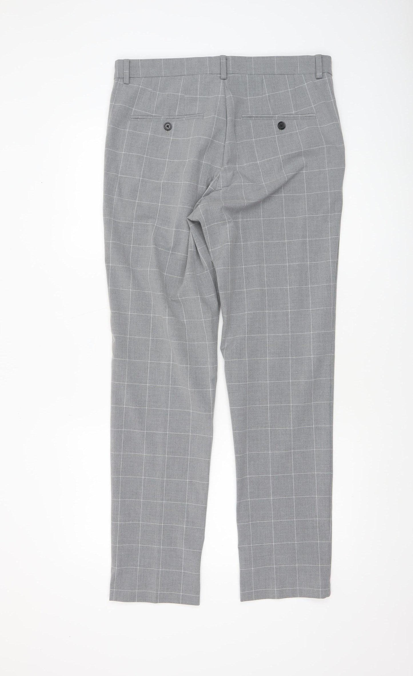 Mens UK Size M H&M Slim Fit Dress Pants Grey Trousers